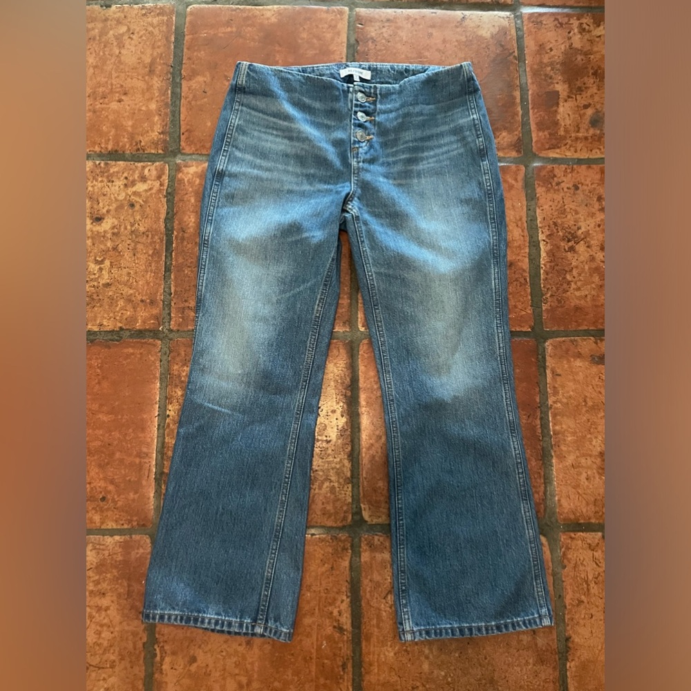 Re/Done Originals Button Front Crop Boot in Riot - Picture 3 of 7